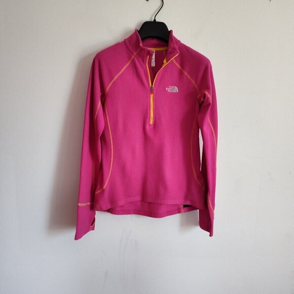 Ladies SZ S The North Face 1/2 Zip Pink Long-Sleeve Fleece Top - Picture 1 of 5